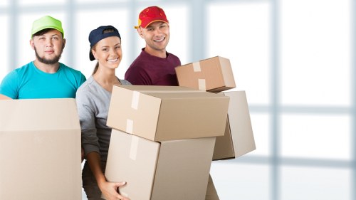 Removal team preparing a home move in France