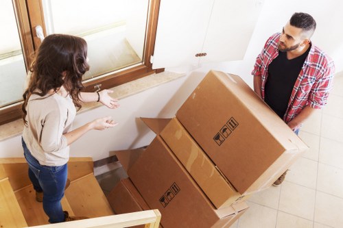 Charity donation items prepared for reuse before disposal