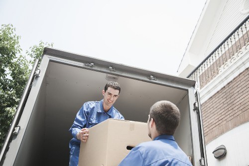 Furniture loading into a moving truck in France