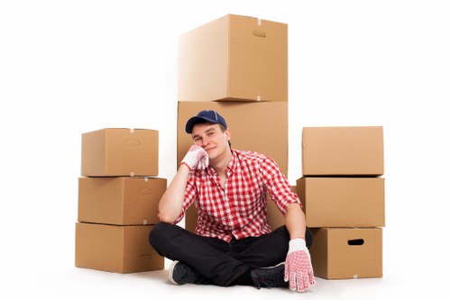 Loading furniture into a moving van for a France relocation