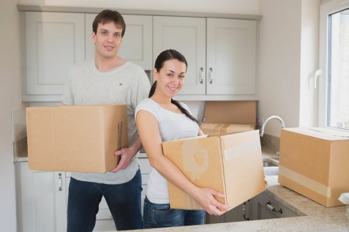 Packing and loading furniture into a van in France
